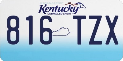 KY license plate 816TZX
