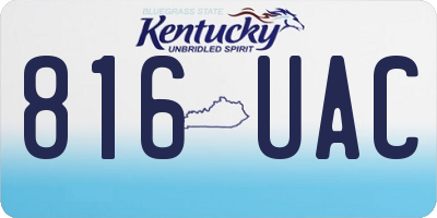 KY license plate 816UAC