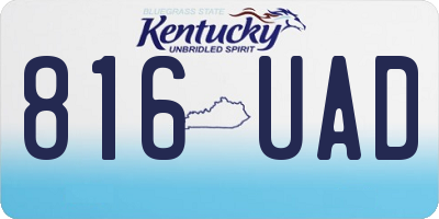 KY license plate 816UAD