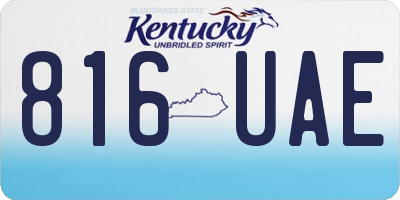 KY license plate 816UAE