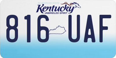 KY license plate 816UAF