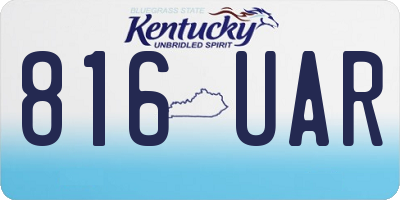 KY license plate 816UAR