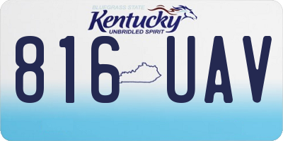 KY license plate 816UAV