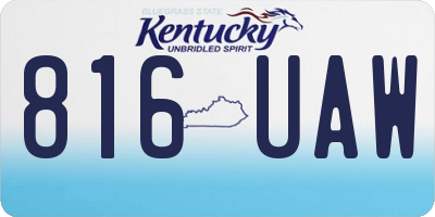 KY license plate 816UAW