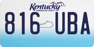 KY license plate 816UBA