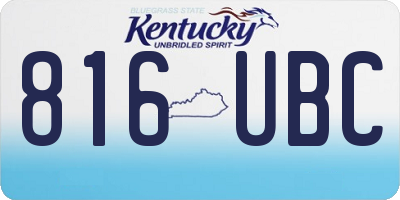 KY license plate 816UBC