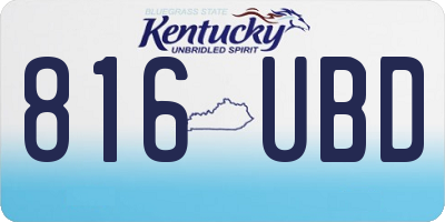 KY license plate 816UBD