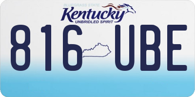 KY license plate 816UBE