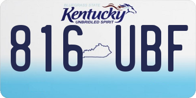 KY license plate 816UBF