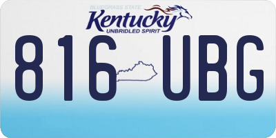 KY license plate 816UBG