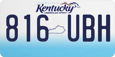 KY license plate 816UBH