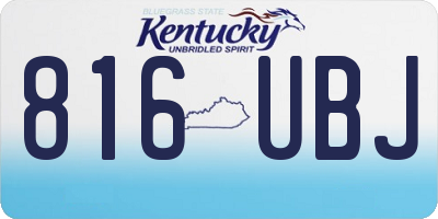 KY license plate 816UBJ