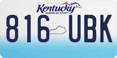 KY license plate 816UBK