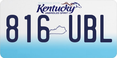 KY license plate 816UBL