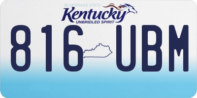 KY license plate 816UBM