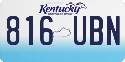 KY license plate 816UBN
