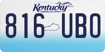 KY license plate 816UBO