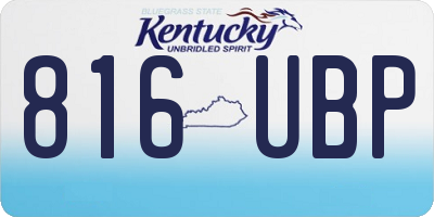 KY license plate 816UBP