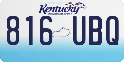 KY license plate 816UBQ