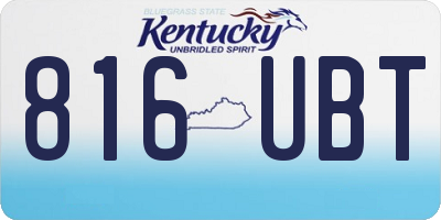 KY license plate 816UBT