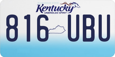 KY license plate 816UBU