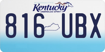 KY license plate 816UBX