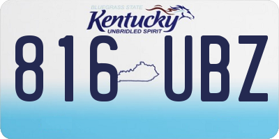 KY license plate 816UBZ