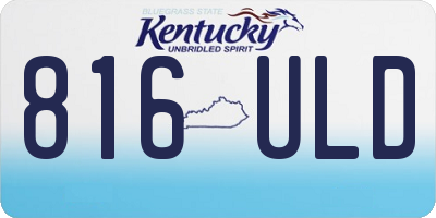KY license plate 816ULD