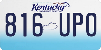 KY license plate 816UPO