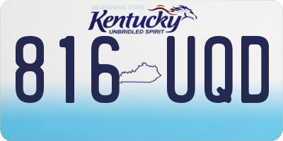KY license plate 816UQD