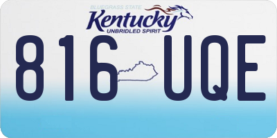 KY license plate 816UQE