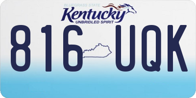 KY license plate 816UQK