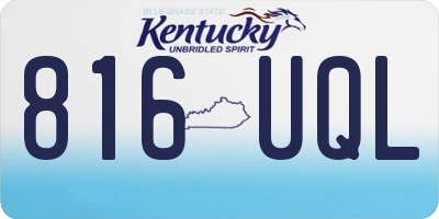 KY license plate 816UQL