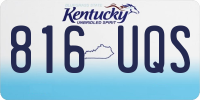 KY license plate 816UQS
