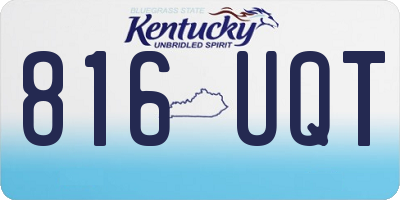 KY license plate 816UQT
