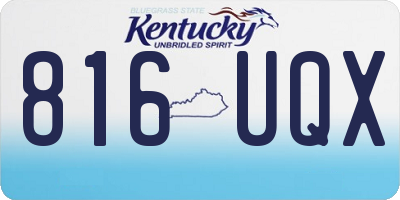 KY license plate 816UQX