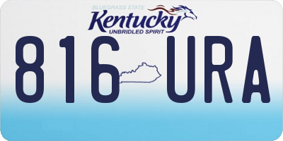 KY license plate 816URA
