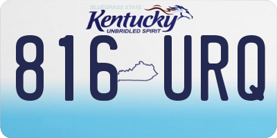 KY license plate 816URQ