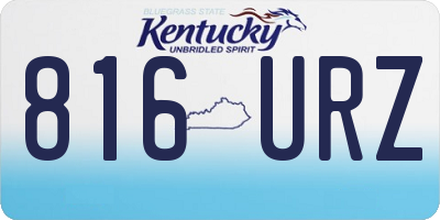 KY license plate 816URZ
