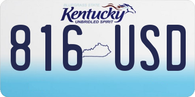 KY license plate 816USD