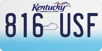 KY license plate 816USF