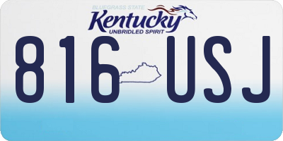 KY license plate 816USJ