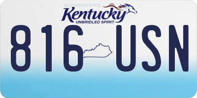KY license plate 816USN