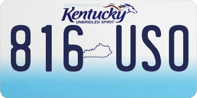 KY license plate 816USO