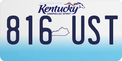 KY license plate 816UST