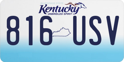 KY license plate 816USV
