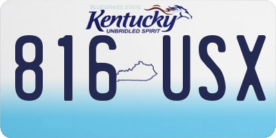 KY license plate 816USX