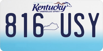 KY license plate 816USY