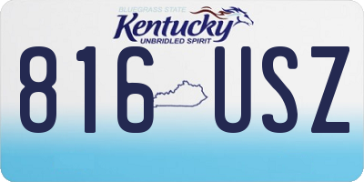 KY license plate 816USZ