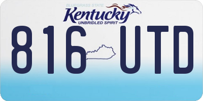 KY license plate 816UTD